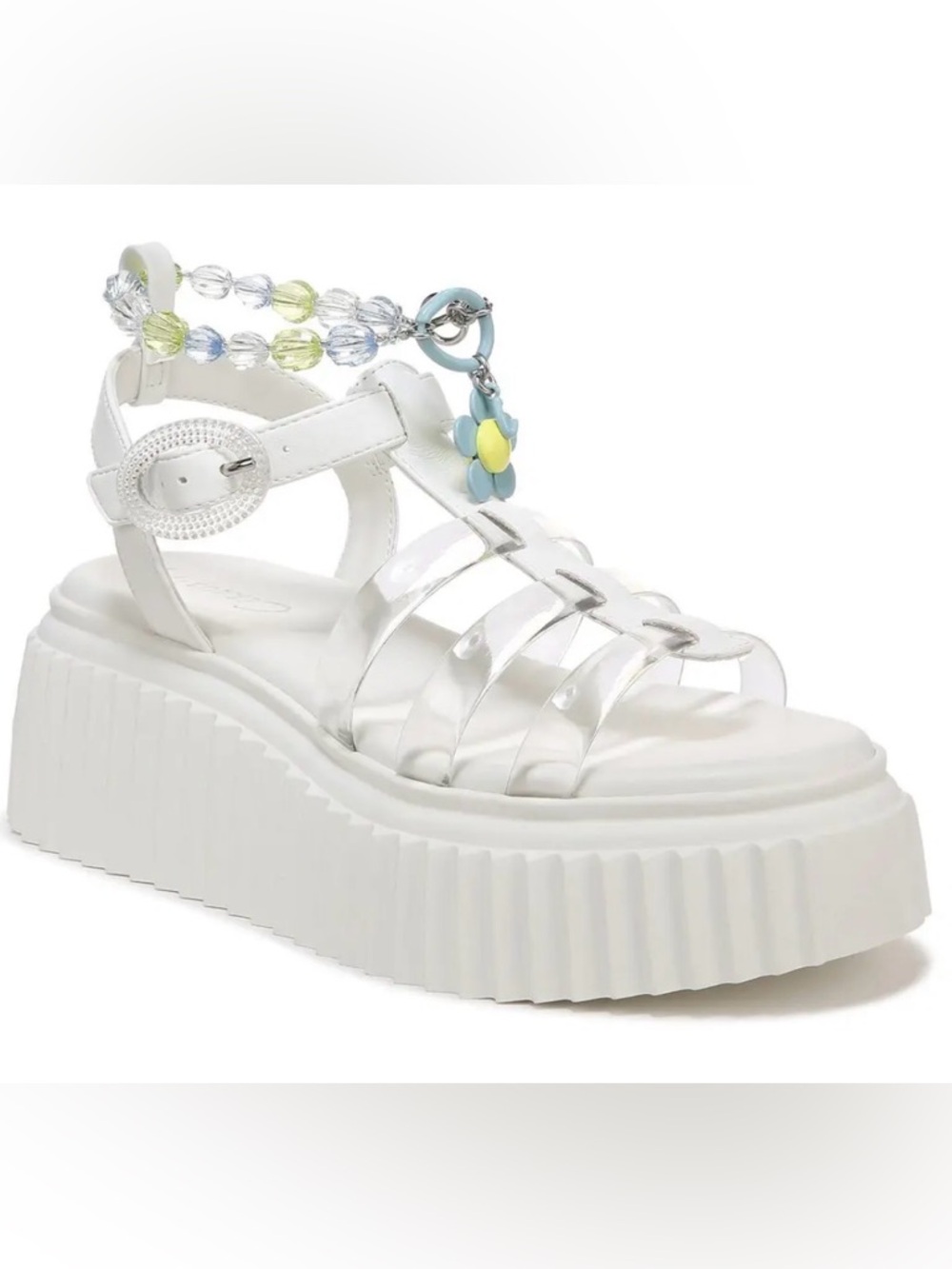 CIRCUS by Sam Edelman Ester White Platform chunky fisherman open toe sandals 8